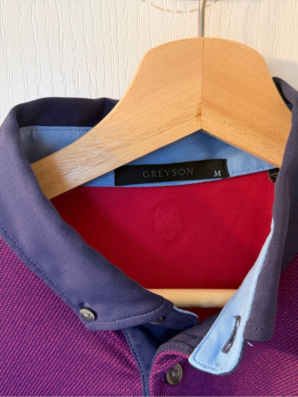 Greyson Men’s Plum Polo with Navy Trim